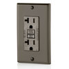 Leviton GFCI Receptacle, 20A, 125Vac, 5-20R, Brown GFTR2